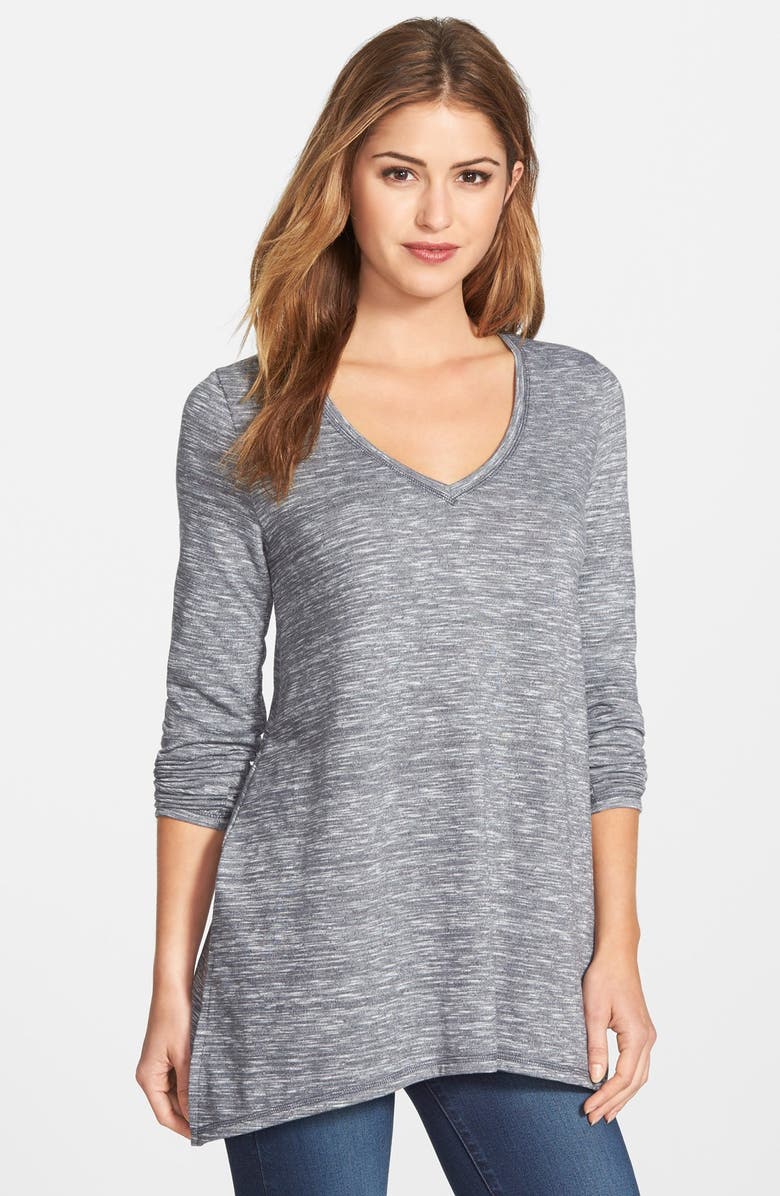 Caslon<sup>®</sup> Side Slit Long Sleeve Tee, Main, color, 