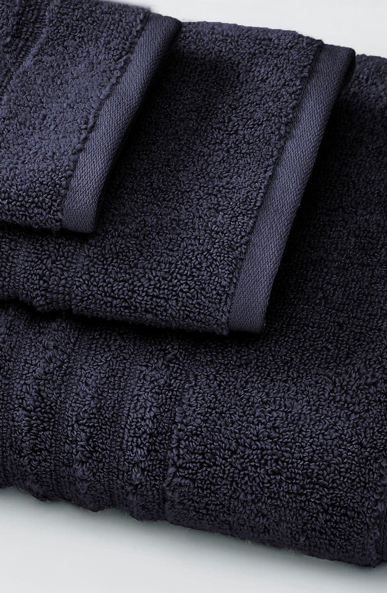 Woven & Weft Combed Cotton 2-Pack Bath Towels, Alternate, color, Navy Blue