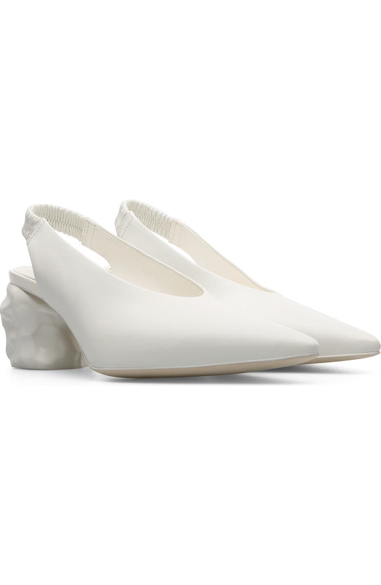 Camper Juanita Pointed Toe Leather Slingback Pump, Main, color,