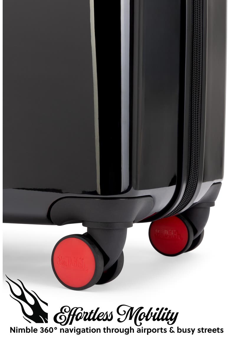 Kustom Kulture 3-Piece Expandable Hardside Spinner Luggage Set, Alternate, color, Black Eyeflight