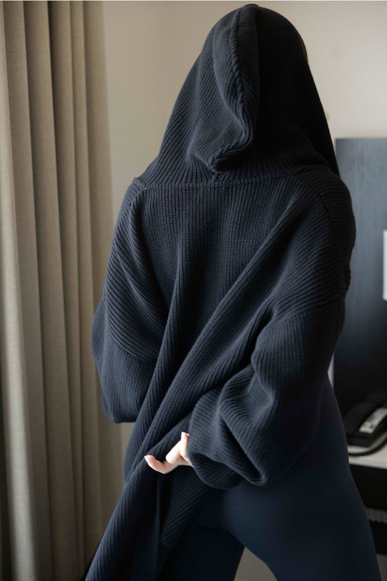 The California Knit Long Duster, Alternate, color, Black