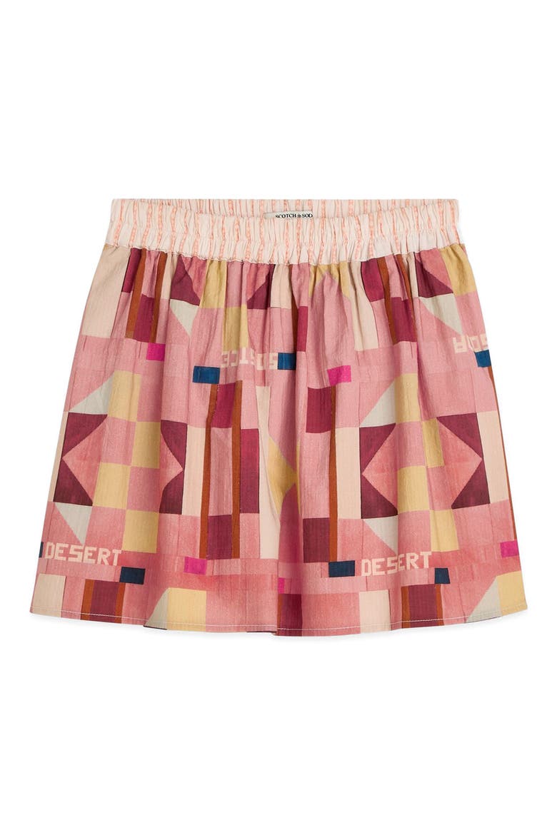 Kids' Print Cotton Seersucker Skirt, Main, color, PATCHWORK CANYON CLAY