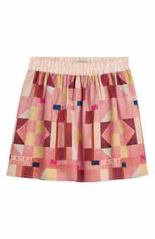Kids' Print Cotton Seersucker Skirt