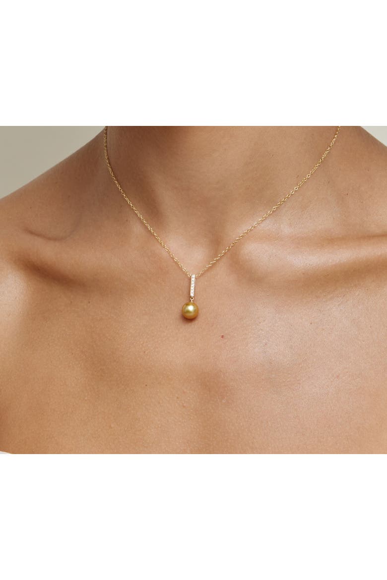 Golden Pearl Dangling Diamond Pendant, Alternate, color, Golden Pearl