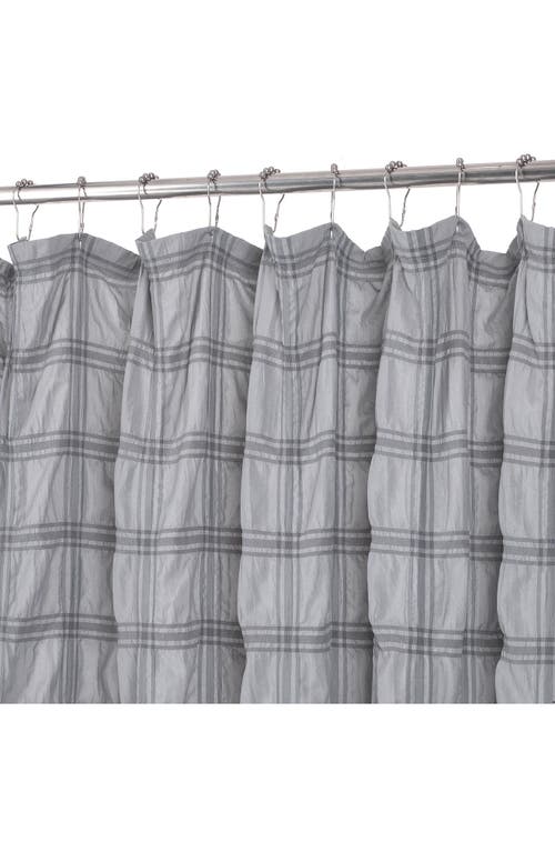 Dainty Home Crinkle Plaid Shower Curtain In Blue
