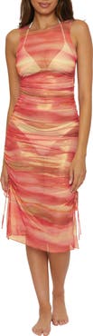 BECCA Solar Energy Side Tie Midi Cover-Up Dress