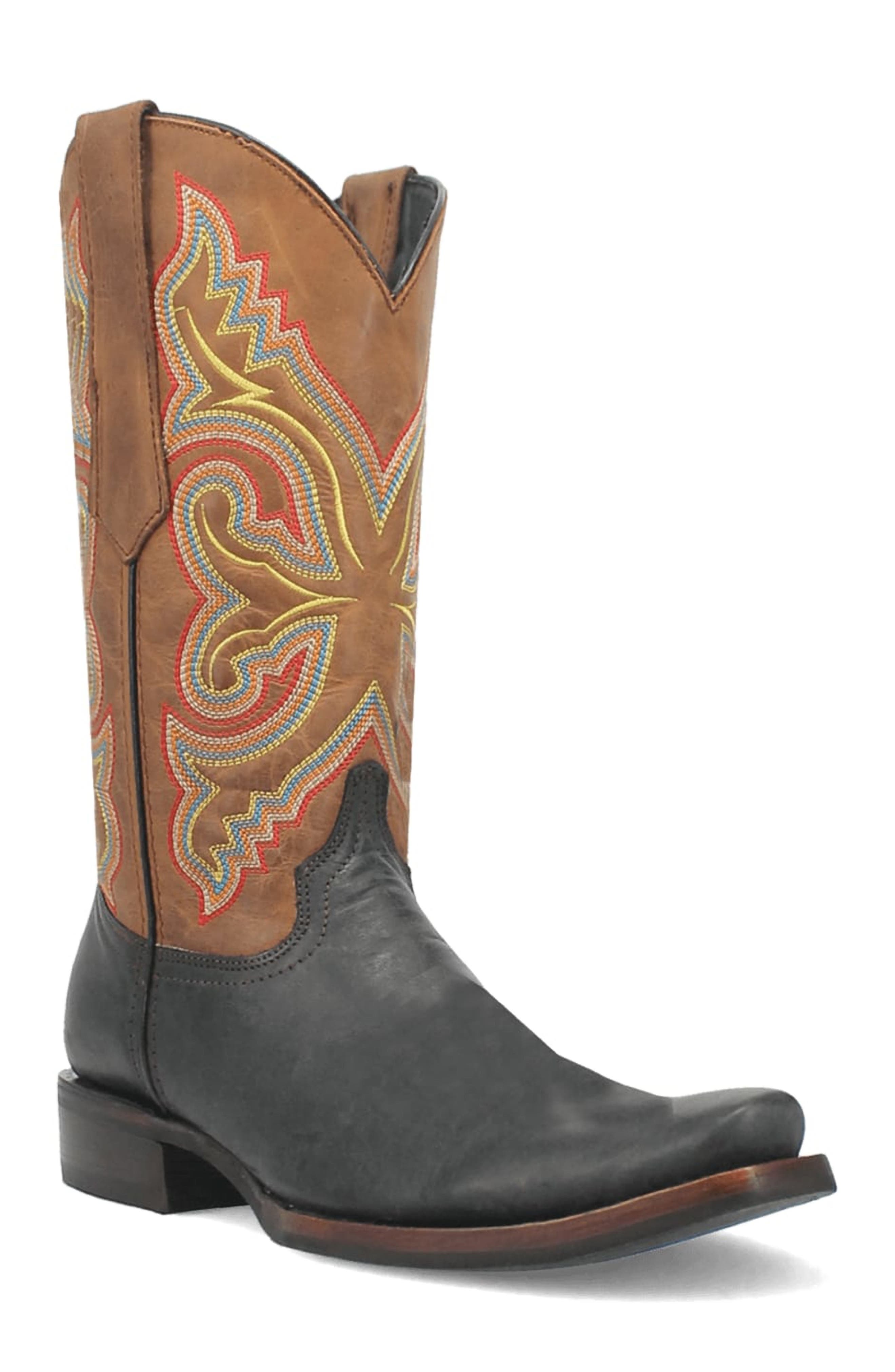 Dingo True Grit Cowboy Boot, Main, color, Black