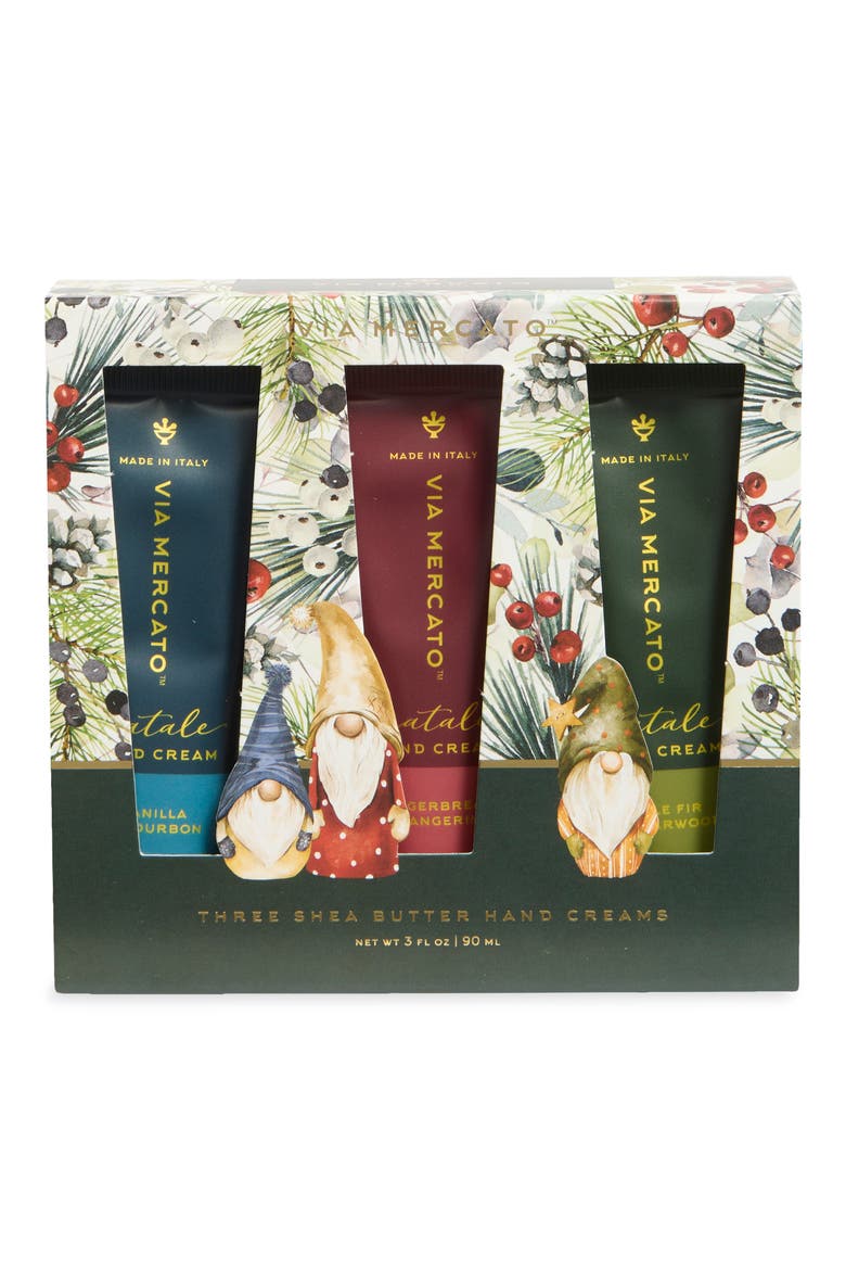 Via Mercato Natale Gnomes Hand Cream Trio, Main, color, MULTI