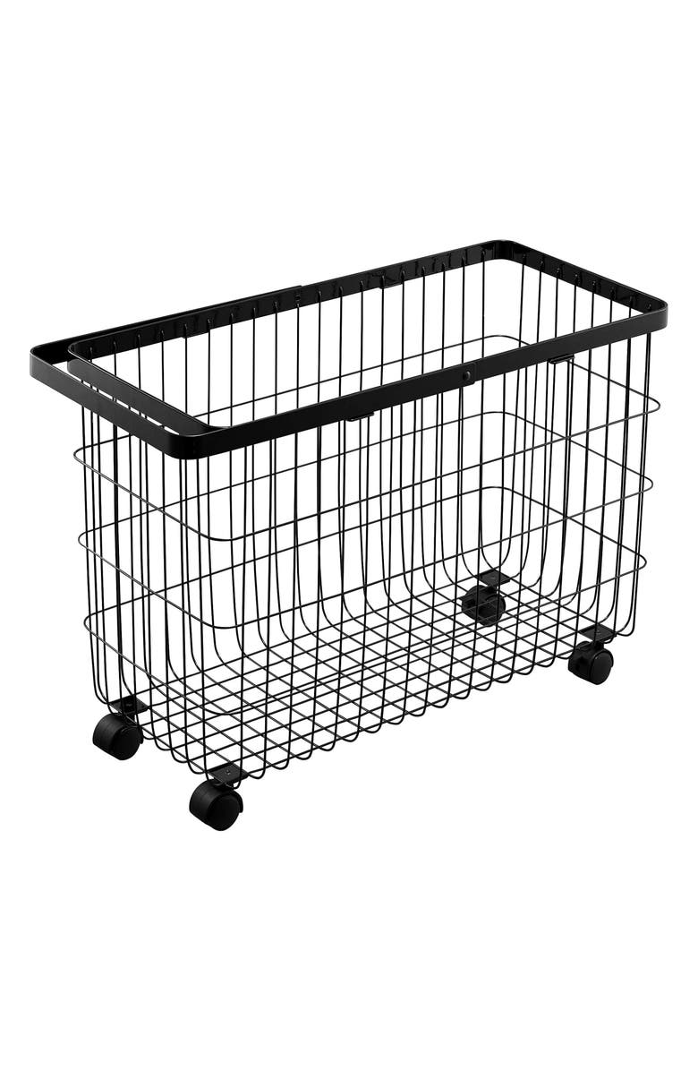 Yamazaki Rolling Laundry Basket, Main, color, Black