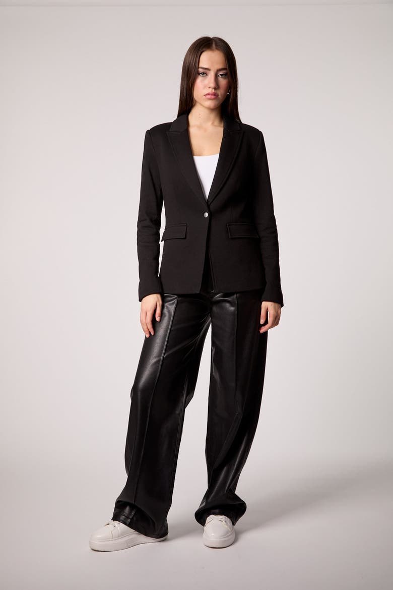 Helen Blazer with Removable Denim Insert, Alternate, color, Black / Denim