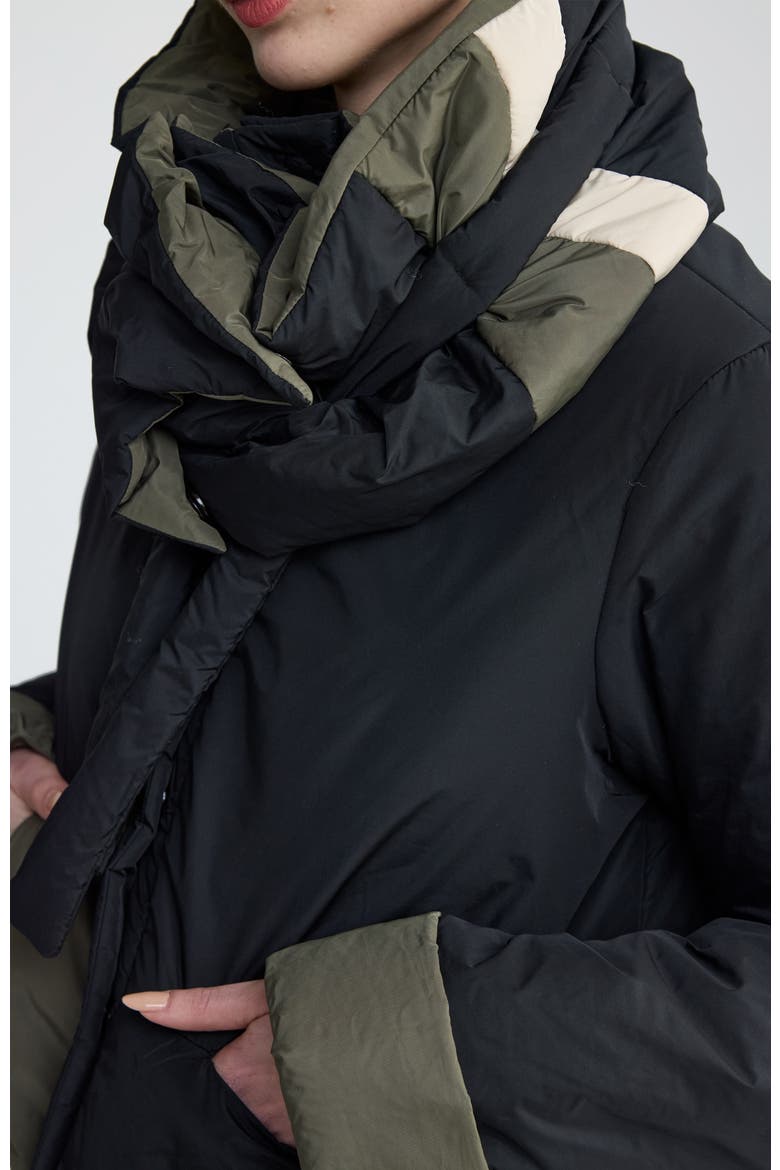 Anna Memory Taffeta Collar Scarf, Alternate, color, Black