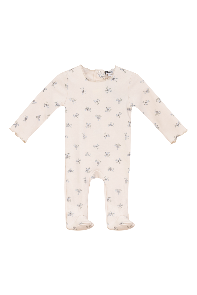 Rib Allover Floral Print Romper, Main, color, Blue
