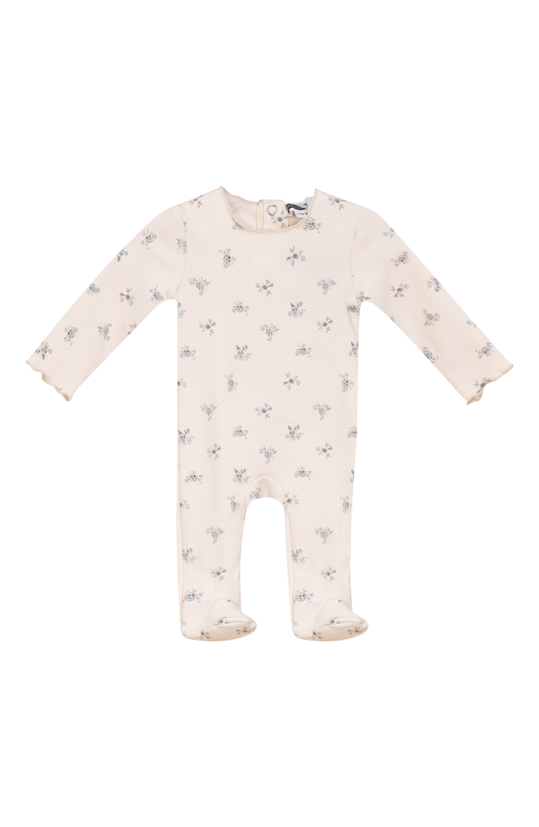 Whipped Cocoa Rib Allover Floral Print Romper, Main, color, Blue