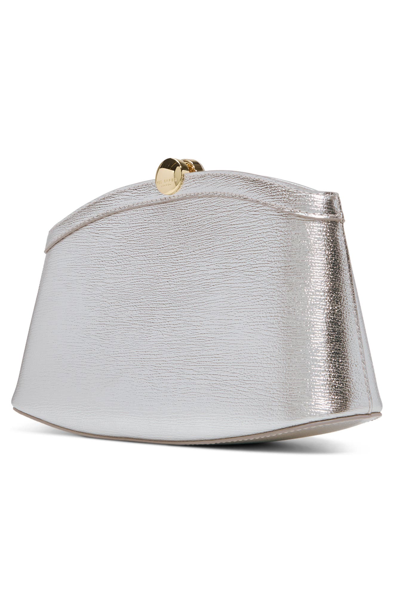 Aster Leather Clutch, Alternate, color, SILVER