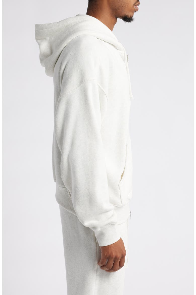 Core Oversize Terry Full Zip Hoodie, Alternate, color, VINTAGE SNOW HEATHER