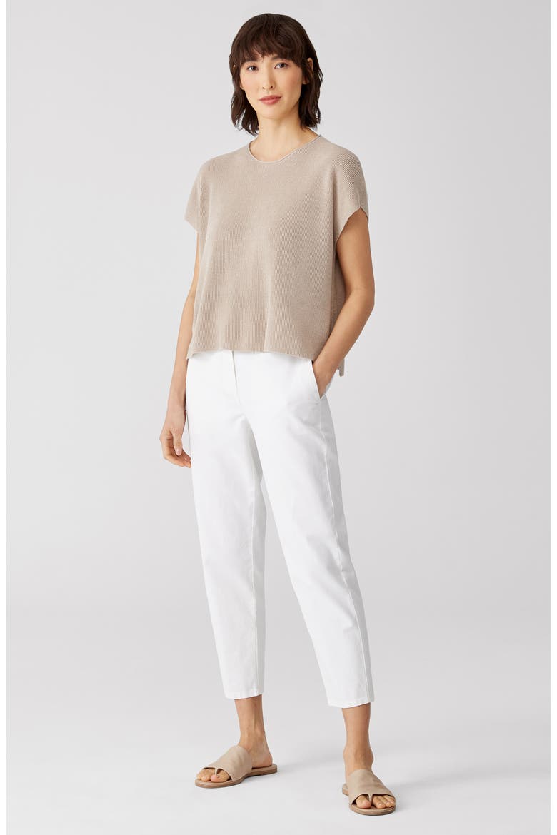 Rib Knit Organic Linen Blend Box Top, Alternate, color, NATURAL