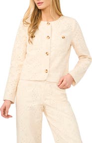CeCe Eyelet Crop Jacket