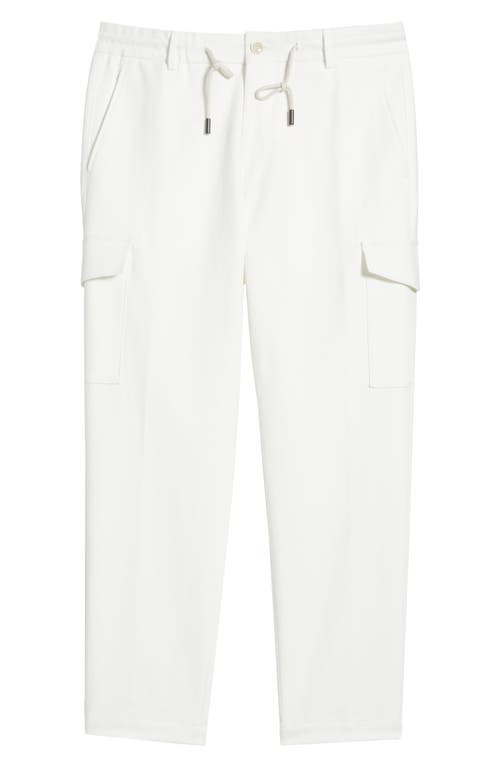 Hugo Boss Boss Pagol Stretch Cotton Drawstring Pants In Open White