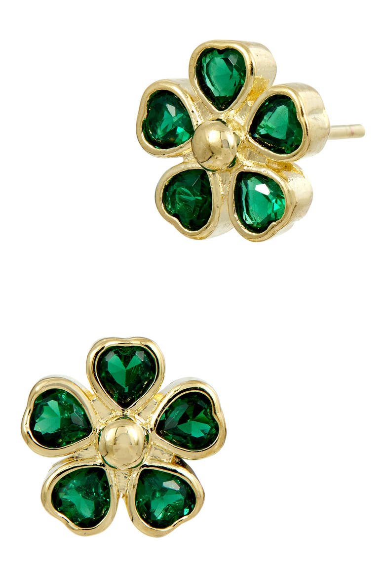 Floret Stud Earrings, Main, color, GREEN