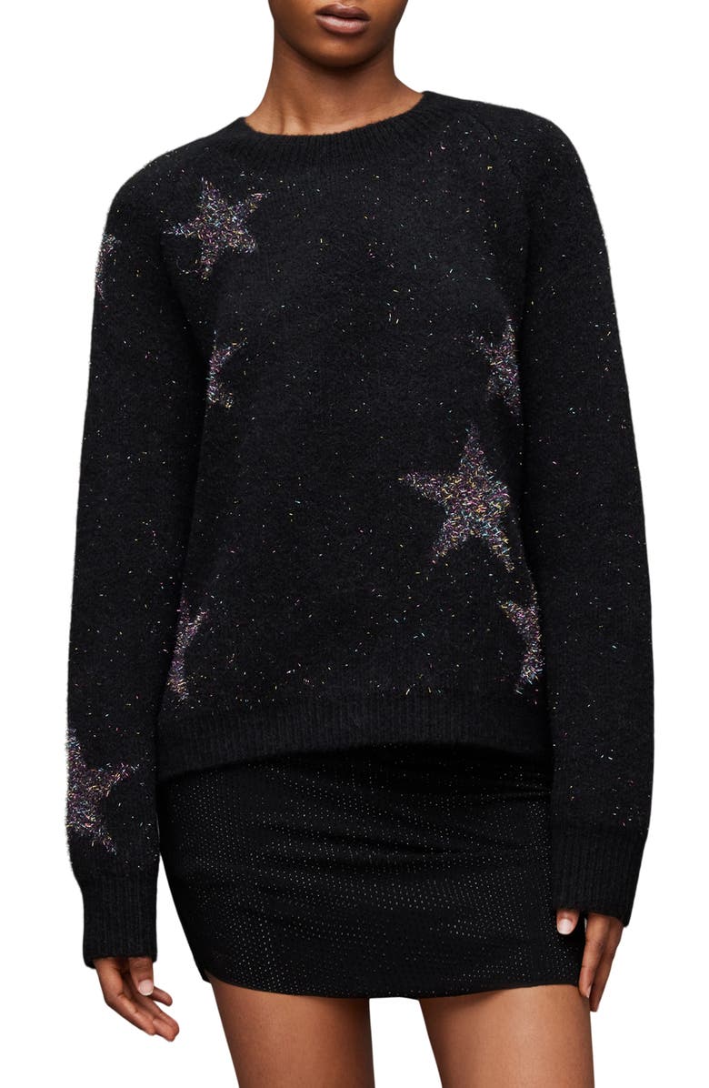 AllSaints Star Tinsel Sweater, Main, color, 