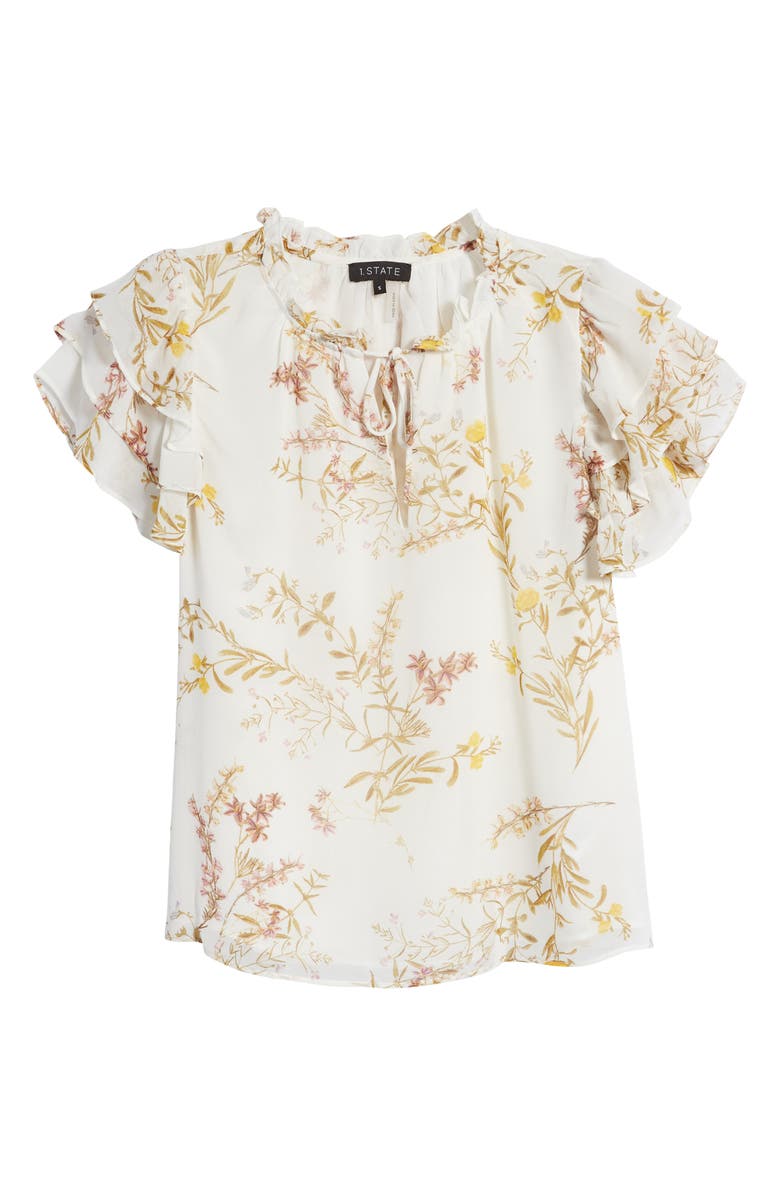 1.STATE Floral Print Flutter Sleeve Top, Alternate, color, 
