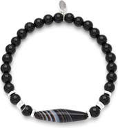 Jan Leslie Agate Beaded Flex Bracelet