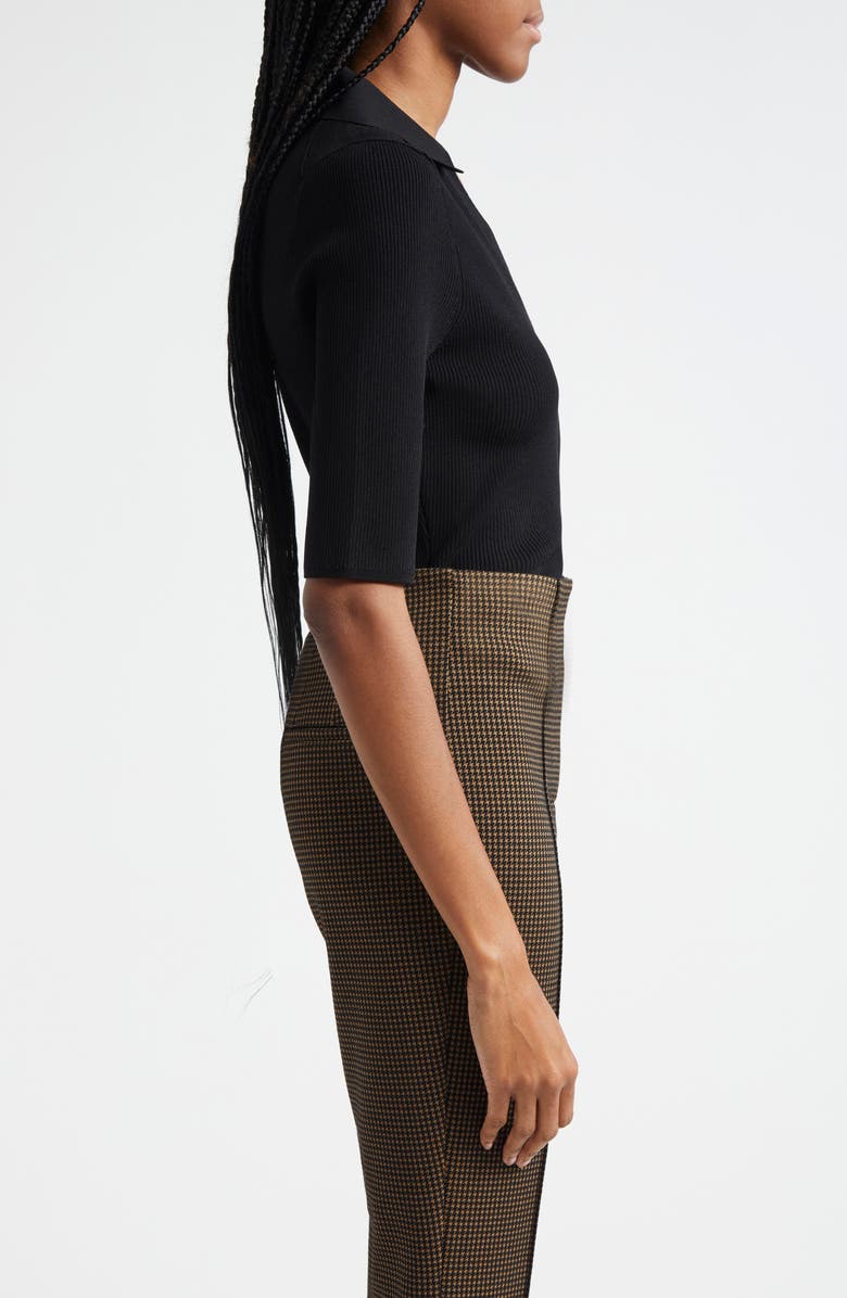 Veronica Beard Emily Johnny Collar Rib Knit Polo, Alternate, color,