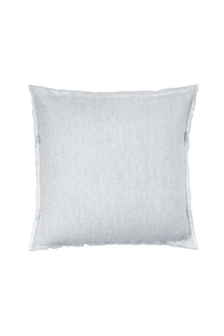 Fringe Soft Linen Pillow with Down Insert, Main, color, Light Grey