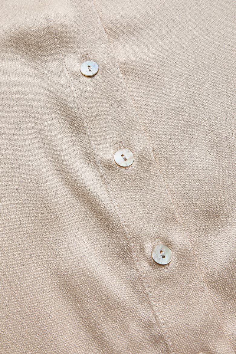 Kaia Satin Shirt, Alternate, color, Ecru