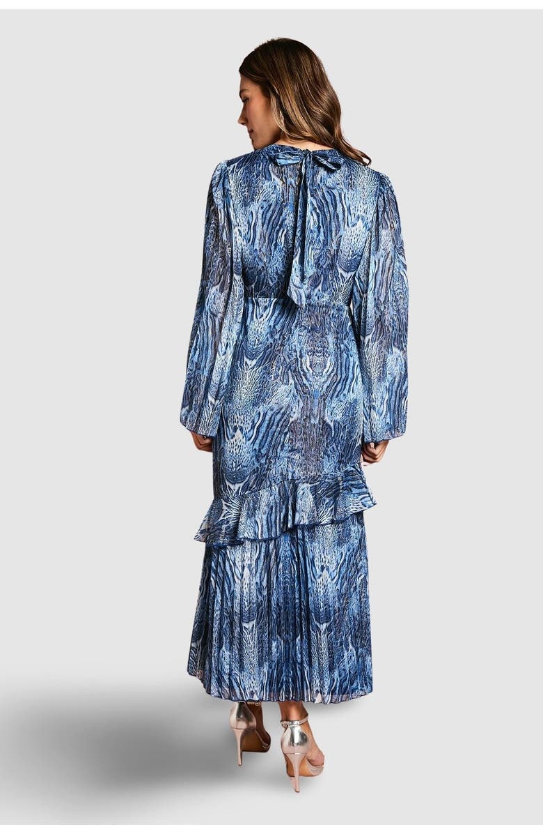 Coast Flare Sleeve Animal Print Midi Dress, Alternate, color, Blue