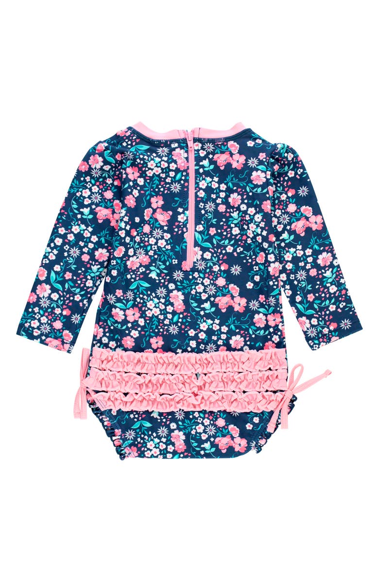 RuffleButts Moonlit Meadow Rashguard One-Piece Swimsuit, Alternate, color, Moonlit Meadow