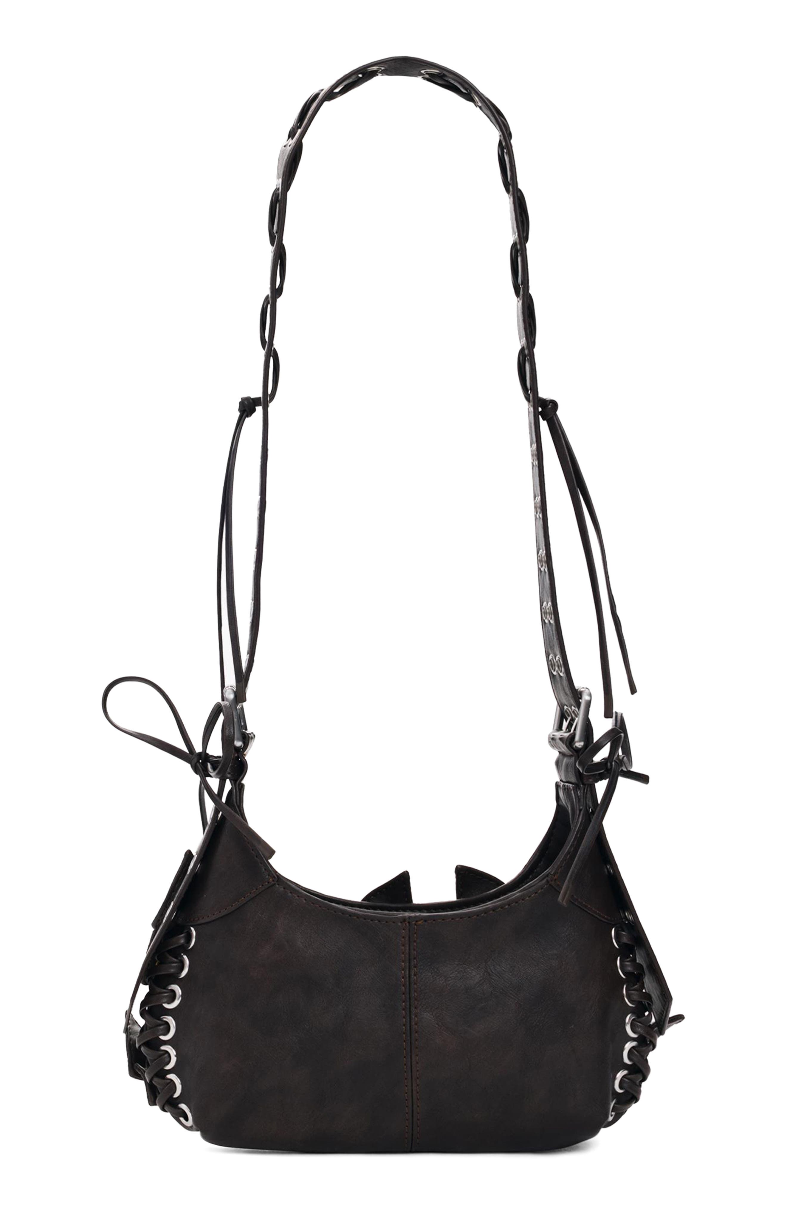 Desigual Small Butterfly Appliqué Handbag, Alternate, color, Brown