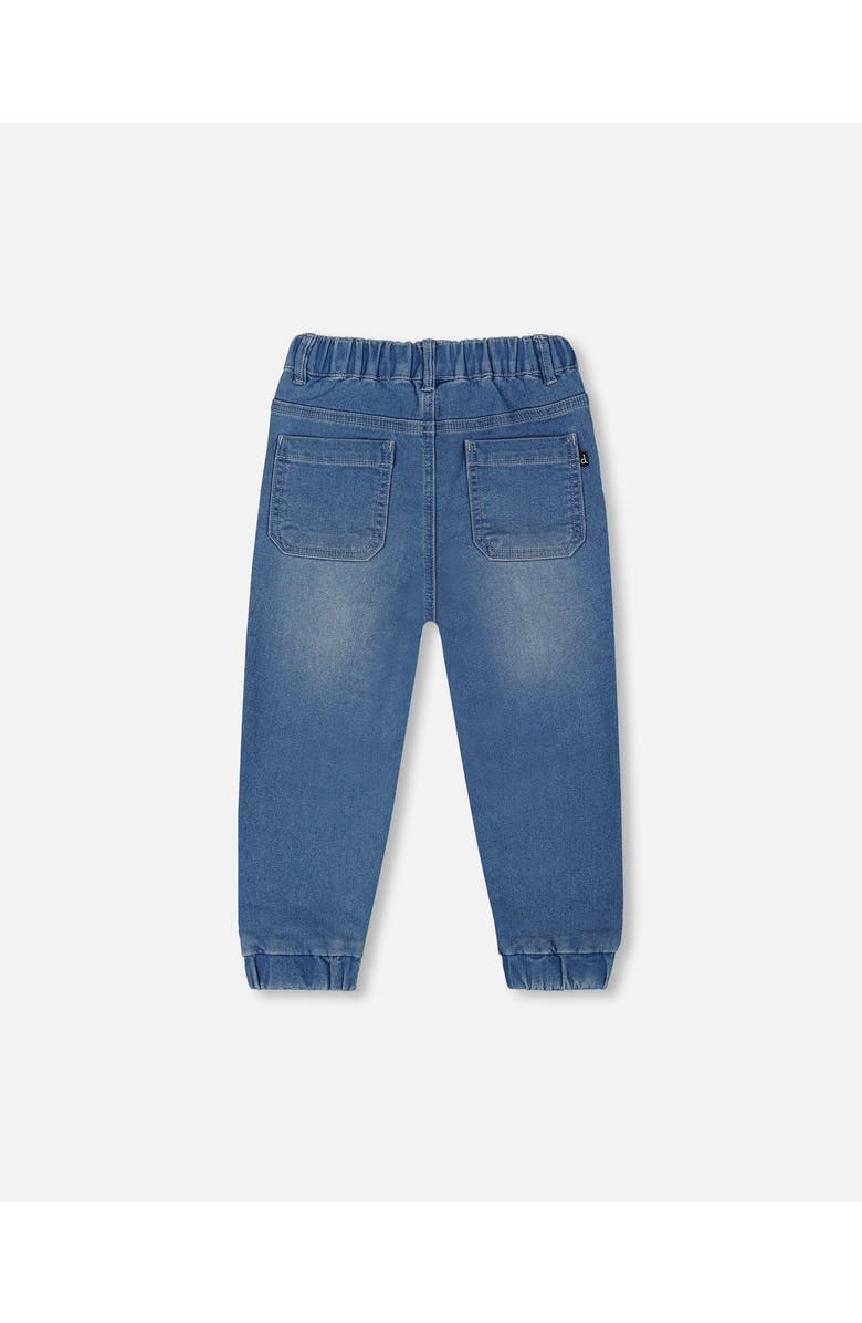 Deux par Deux Little Boy's French Terry Denim Jogger Pant Denim Blue, Alternate, color, Denim Blue