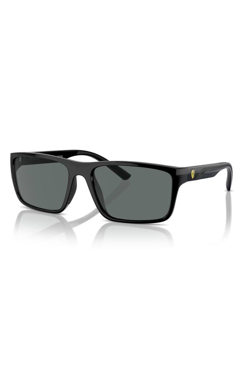 Scuderia Ferrari x Scuderia Ferrari 59mm Rectangular Sunglasses, Alternate, color, Black