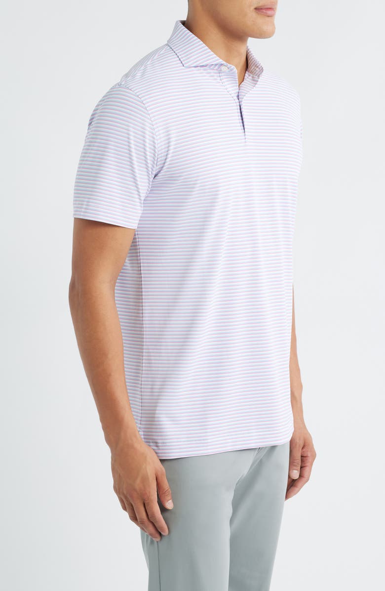 Peter Millar Crown Crafted Tempo Performance Piqué Polo, Alternate, color, White / Blue Frost