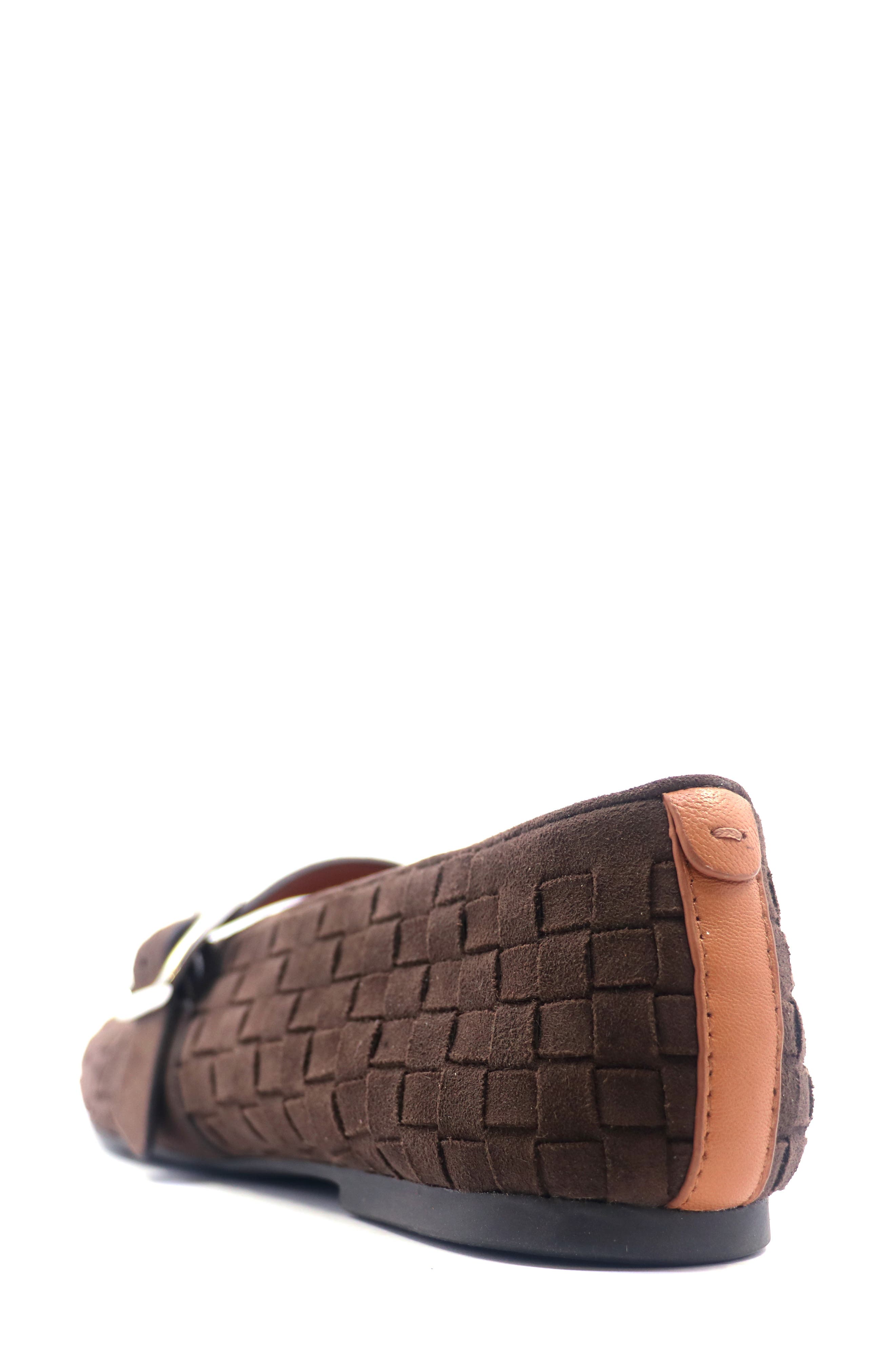 Gentle Souls Winifred Woven Mary Jane Flat, Alternate, color, Dark Chocolate Suede