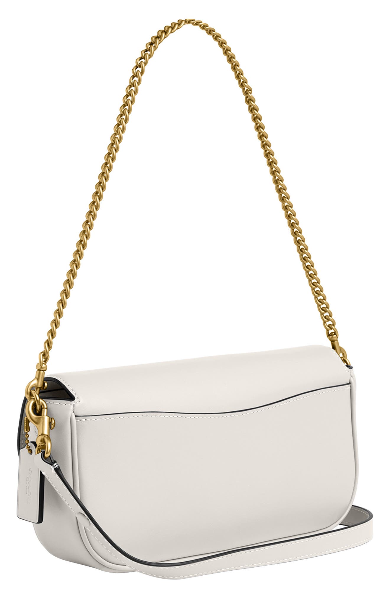 COACH Brook Refined Calf Leather Flap Chain Bag, Alternate, color, B4/ Chalk