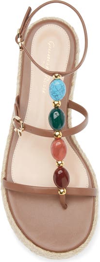 Gianvito Rossi Stone Embellished Espadrille Sandal (Women