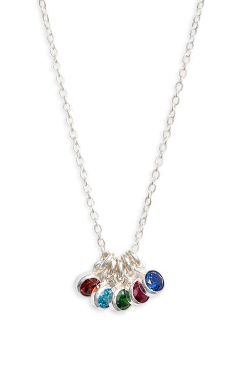 Multi Birthstone Charm Necklace