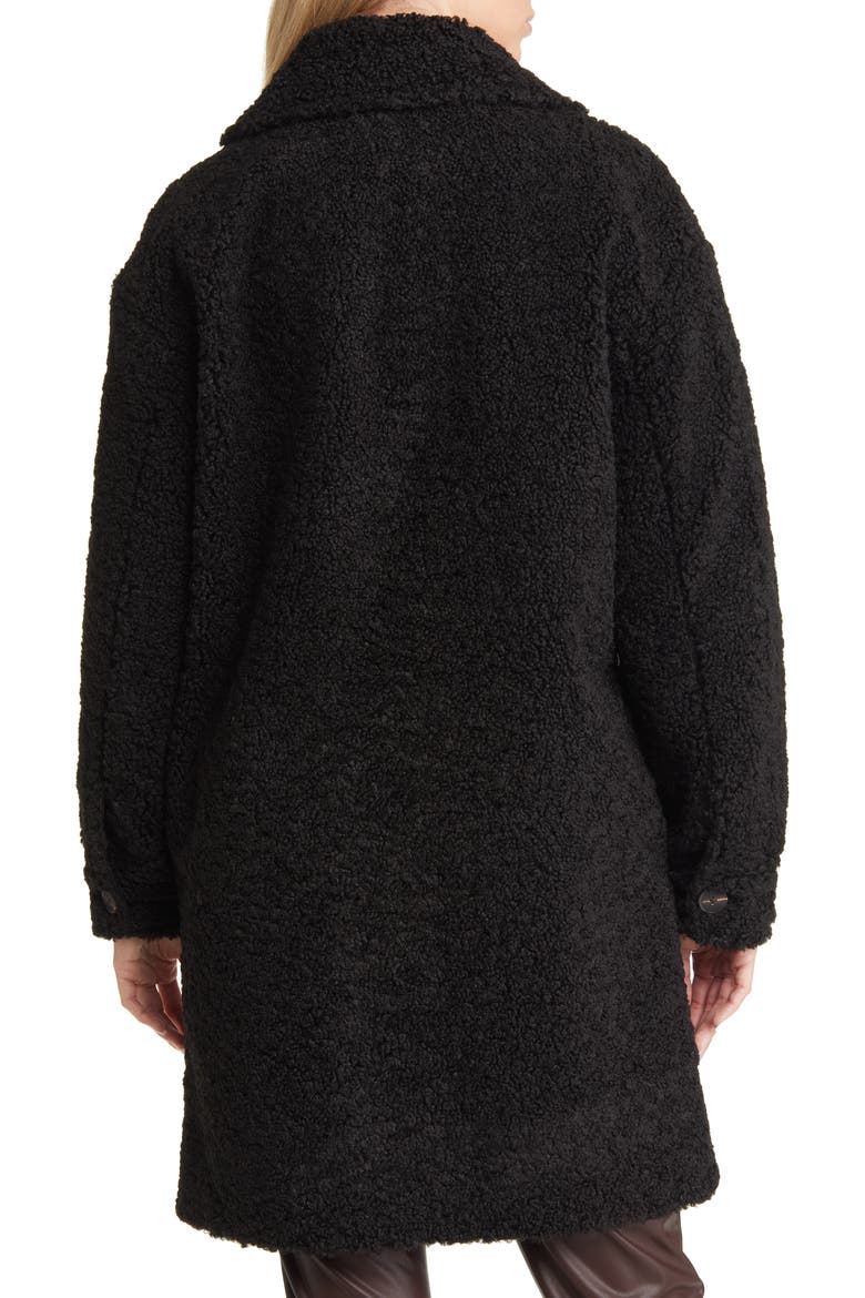 Kyliefilucca Long Teddy Coat, Alternate, color, BLACK