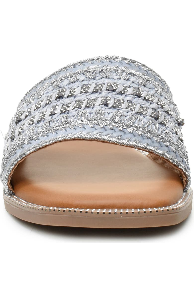 Nicole Miller Rhinestone Woven Slide Sandal, Alternate, color,