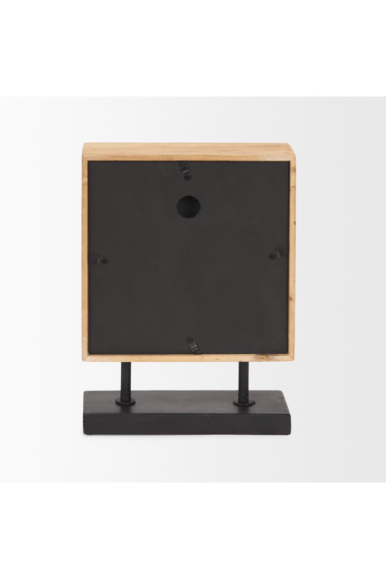 Renaya Wood w/ Metal Base Table Clock, Alternate, color, Brown