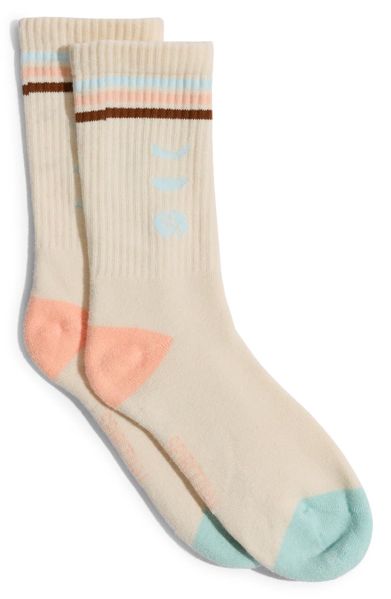 Spiritual Gangster Soulstice Crew Socks, Main, color, Off White