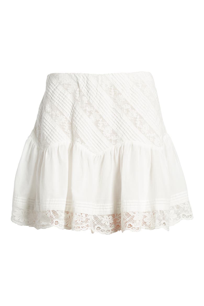 Melissa Lace Trim Skirt, Alternate, color, BRIGHT WHITE