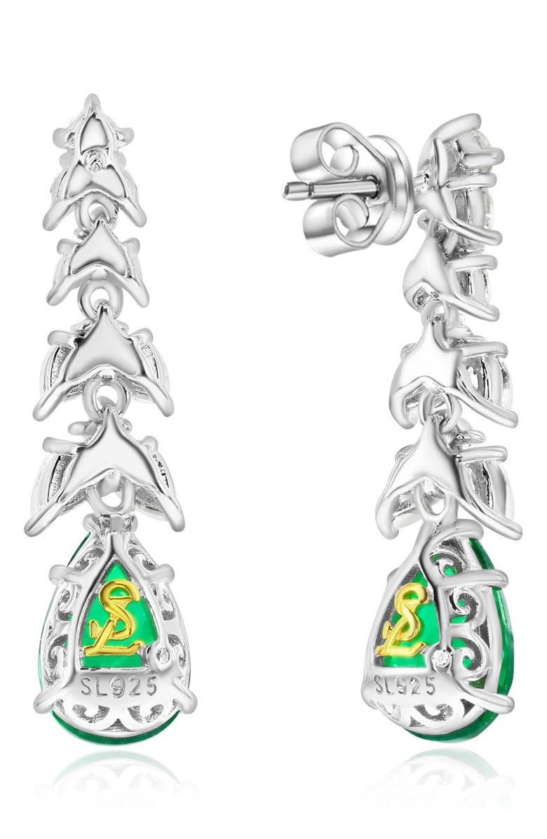 SUZY LEVIAN Gala Pear Cut Cubic Zirconia Linear Drop Earrings, Alternate, color, Green