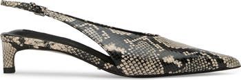 Charlie Slingback Pointed Toe Kitten Heel Pump