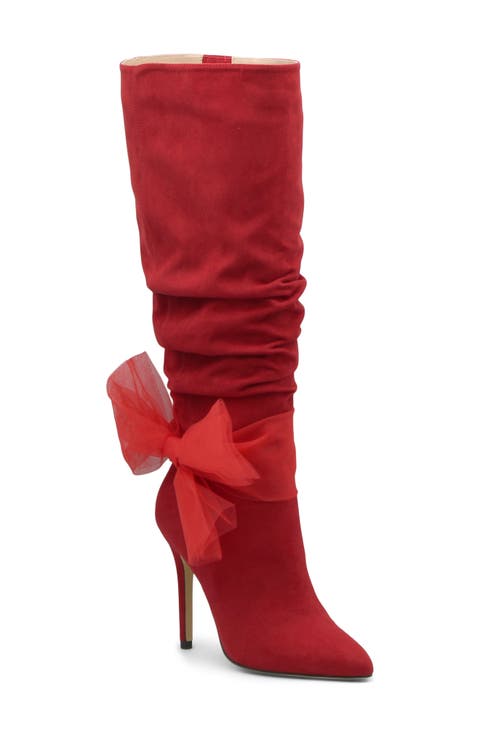 Pizzi Pointed Toe Knee High Boot (Women) (Wide Calf)