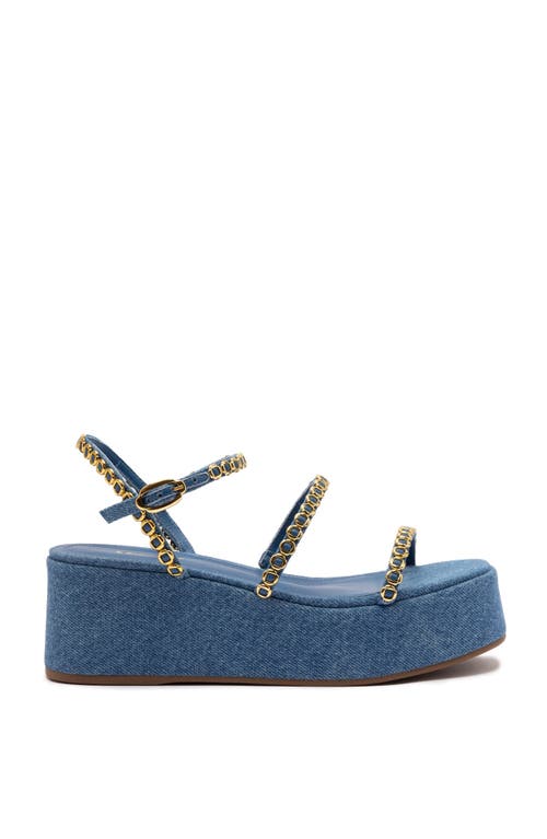 Larroude Women's Gio Milanina Platform Sandals In Blue