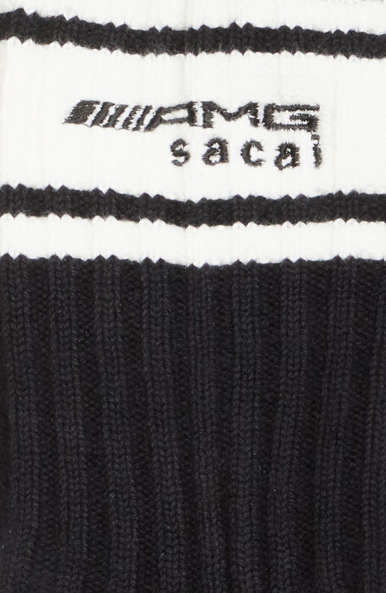 Sacai AMG Logo Stripe Rib Crew Socks, Alternate, color,