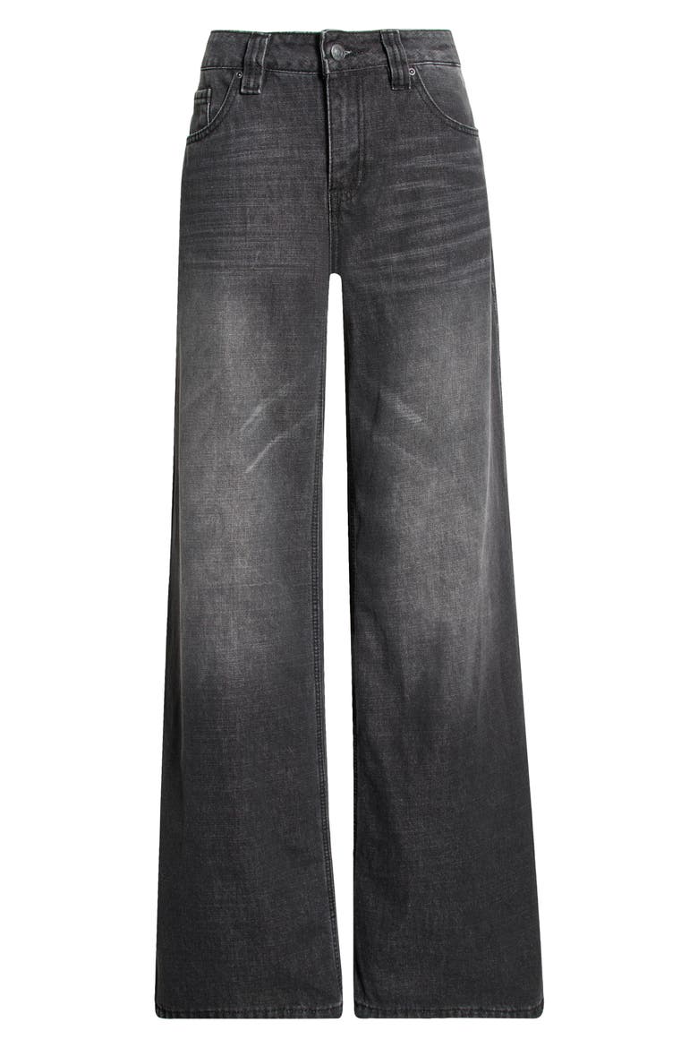 Maya Mid Rise Ultra Wide Leg Jeans, Main, color, BLACK WASH